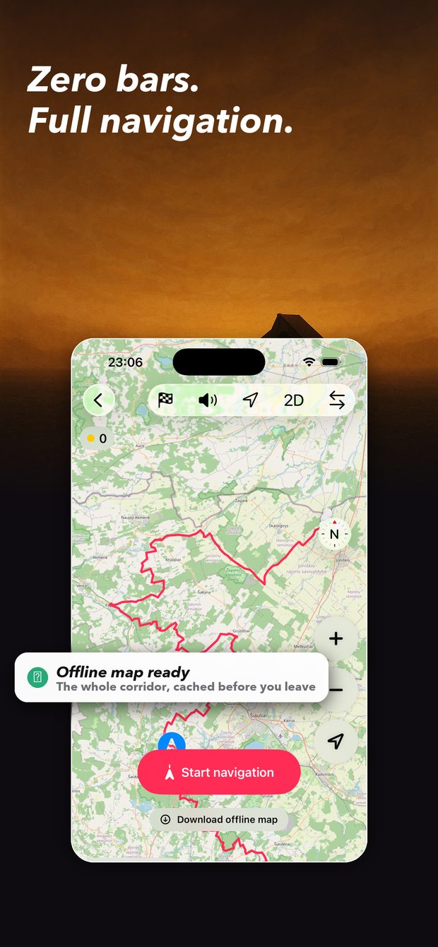 Offline map pack ready to download